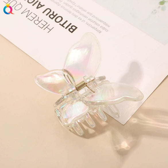 Wholesale Women's Transparent Electroplated Hair Grab Twist Cross Hairpin Hair Accessories
