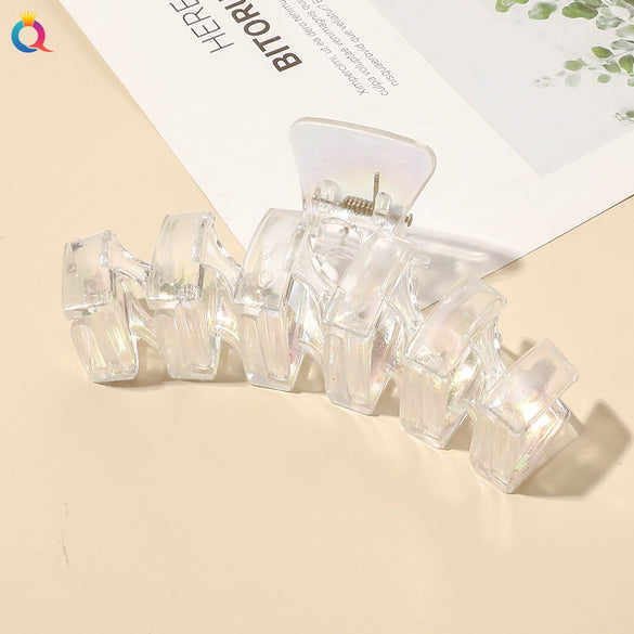 Wholesale Women's Transparent Electroplated Hair Grab Twist Cross Hairpin Hair Accessories
