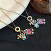 Wholesale Women's Travel Three Piece Set Camera Pendant Necklace In Titanium Steel And Copper With Electroplating O Word Chain