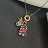 Wholesale Women's Travel Three Piece Set Camera Pendant Necklace In Titanium Steel And Copper With Electroplating O Word Chain