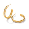 Wholesale Women's Trendy Fashion Wind Double Layer Earrings With Full Diamond 18K Gold Plated Stainless Steel Geometric Pattern