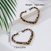 Wholesale Women's Trendy Leopard Print Geometric Alloy Electroplated Heartshaped Earrings