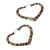 Wholesale Women's Trendy Leopard Print Geometric Alloy Electroplated Heartshaped Earrings
