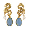 Wholesale Women's Trendy Personality Stainless Steel Gold Inlaid Pattern Earrings
