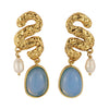 Wholesale Women's Trendy Personality Stainless Steel Gold Inlaid Pattern Earrings