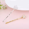 Wholesale Women's Trendy Zinc Alloy Flower Zircon Oneword Clip Hairpin In Light Luxury Style