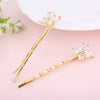 Wholesale Women's Trendy Zinc Alloy Flower Zircon Oneword Clip Hairpin In Light Luxury Style