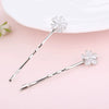 Wholesale Women's Trendy Zinc Alloy Flower Zircon Oneword Clip Hairpin In Light Luxury Style