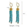 Wholesale Women's Turquoise Beaded Tassel Earrings With Electroplating Design