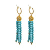 Wholesale Women's Turquoise Beaded Tassel Earrings With Electroplating Design