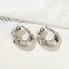 Wholesale Women's Twisted Brass And 925 Silver Needle Geometric Big Circle Earrings With Electroplating