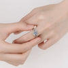 Wholesale Women's Twopiece S925 Sterling Silver Ring Set With Moissanite And Pt950 Gold Plated Wave Pattern Light Luxury Style