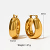 Wholesale Women's U Shaped Geometric Glossy Hollow Stainless Steel Gold Plated Fashion Retro Earrings