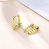 Wholesale Women's U Shaped Horseshoe Geometric Chain Earrings In Copper With Electroplating Cold Style