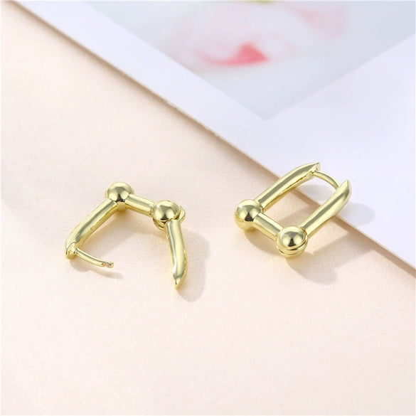Wholesale Women's U Shaped Horseshoe Geometric Chain Earrings In Copper With Electroplating Cold Style