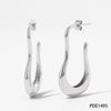 Wholesale Women's U Shaped Long Minimalist Stainless Steel Glossy Metal Cold Style Electroplated Earrings