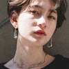 Wholesale Women's U Shaped Long Minimalist Stainless Steel Glossy Metal Cold Style Electroplated Earrings