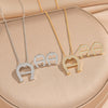 Wholesale Women's Ushaped Horseshoe Copper Necklace Set With Microinlaid Zircon And Electroplated Design Cross Chain