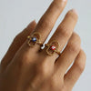 Wholesale Women's Ushaped Retro Eye Stainless Steel Goldplated Ring