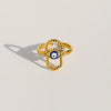 Wholesale Women's Ushaped Retro Eye Stainless Steel Goldplated Ring