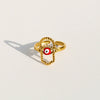 Wholesale Women's Ushaped Retro Eye Stainless Steel Goldplated Ring