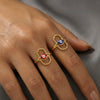Wholesale Women's Ushaped Retro Eye Stainless Steel Goldplated Ring