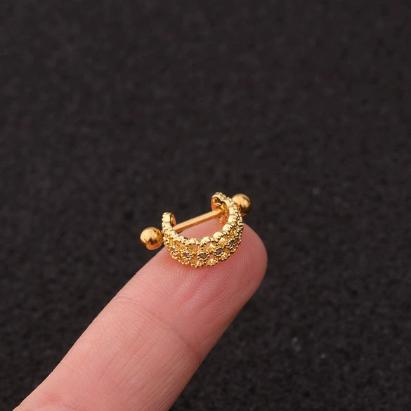 Wholesale Women's Ushaped Stainless Steel Zirconinlaid Ear Clip Jewelry