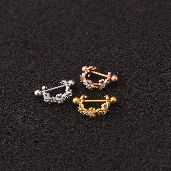 Wholesale Women's Ushaped Stainless Steel Zirconinlaid Ear Clip Jewelry