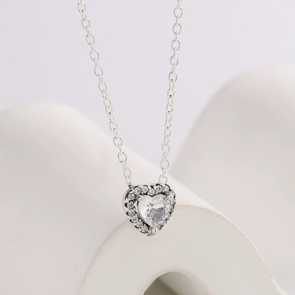 Wholesale Women's Versatile Electroplated Heartshaped Jewelry Set Made Of White Copper Including Earrings Ring Necklace And Bracelet