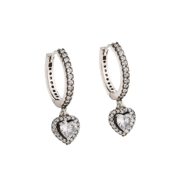 Wholesale Women's Versatile Electroplated Heartshaped Jewelry Set Made Of White Copper Including Earrings Ring Necklace And Bracelet