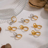 Wholesale Women's Versatile Electroplated Stainless Steel Heart Shape Hollow Earrings