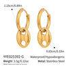 Wholesale Women's Versatile Electroplated Stainless Steel Heart Shape Hollow Earrings