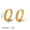 Wholesale Women's Versatile Geometric Stainless Steel 18K Gold Color Electroplated Earrings Three Piece Set