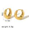 Wholesale Women's Versatile Geometric Stainless Steel 18K Gold Color Electroplated Earrings Three Piece Set