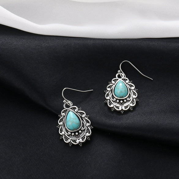 Wholesale Women's Vintage Bohemian Alloy Drop Shaped Geometric Electroplated Earrings