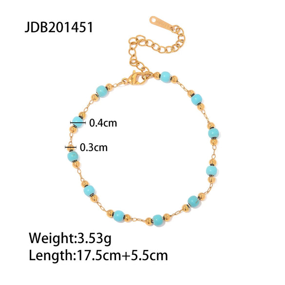 Wholesale Women's Vintage Doublelayer Beaded Stainless Steel And Titanium Steel Goldplated Geometric Style Necklace