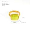 Wholesale Women's Vintage Electroplated Stainless Steel Cat's Eye Stone Eye Pattern Square Ring Jewelry Accessory