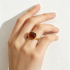 Wholesale Women's Vintage Electroplated Stainless Steel Cat's Eye Stone Eye Pattern Square Ring Jewelry Accessory