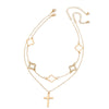 Wholesale Women's Vintage Elegant Fashion Hollow Flower Pendant Necklace Made Of Zinc Alloy With Electroplating