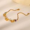 Wholesale Women's Vintage Elegant Geometric Butterfly Stainless Steel Electroplated Bracelet