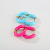 Wholesale Women's Vintage Enamel Geometric Stainless Steel Electroplated Circle Earrings