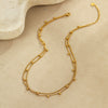 Wholesale Women's Vintage Fashion Stacked Multilayer Golden Bead Stainless Steel Geometric Necklace With Electroplating