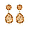 Wholesale Women's Vintage Geometric Acrylic Alloy Earrings With Leopard Pattern And Electroplating