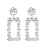Wholesale Women's Vintage Geometric Alloy S925 Silver Needle Earrings With Diamond