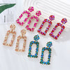 Wholesale Women's Vintage Geometric Alloy S925 Silver Needle Earrings With Diamond