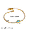 Wholesale Women's Vintage Geometric Diamond Encrusted 18K Gold Plated Stainless Steel Bracelet