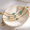 Wholesale Women's Vintage Geometric Diamond Encrusted 18K Gold Plated Stainless Steel Bracelet