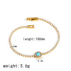 Wholesale Women's Vintage Geometric Diamond Encrusted 18K Gold Plated Stainless Steel Bracelet