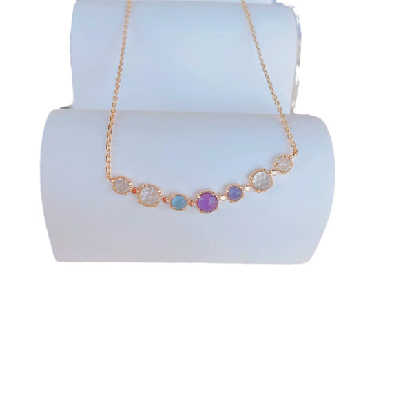 Wholesale Women's Vintage Geometric Diamond Inlaid Crystal 925 Silver Cross Chain Necklace