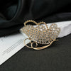 Wholesale Women's Vintage Geometric Diamondencrusted Zinc Alloy Electroplated Brooch Jewelry Clothing Accessory